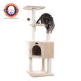 Load image into Gallery viewer, Real Wood 3 Levels Cat Tower for Kittens 48 Height Beige